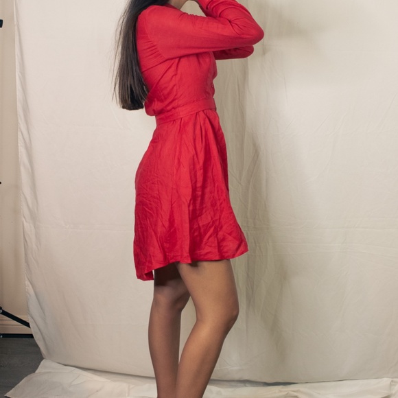 Anthropologie HD in Paris Laila red linen dress - Picture 2 of 8